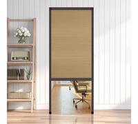 Vertical Pull Down Folding Door, Interior Honeycomb Invisible Folding Doors for Kitchen/Study/Closet, No-Drilling Partition Sliding Gate,Room Divider,Customizable Size(Khaki,42x80in(107x203cm))