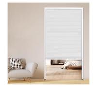 Vertical Pull Down Folding Door with Aluminum Frame No Drill Honeycomb Blackout Shades Accordion Room Divider Retractable Privacy Door (48x80in) - Ideal for Space Saving and Light Control