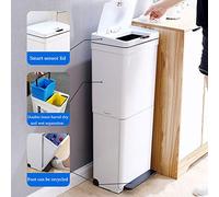 Vertical Recycling Bin Double Compartment Trash Can 30L Capacity Pedal Waste Bin for Home Kitchen Bathroom & Office Eco-Friendly Garbage Disposal Solution