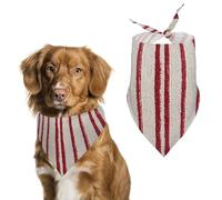 Vertical Red Lines Dog Bandanna Adjustable Pet Triangle Kerchief Scarf for Cat And Dog