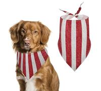 Vertical Red Stripes Simple Dog Bandanna Adjustable Pet Triangle Kerchief Scarf for Cat And Dog