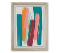 Vertical Rhythms Abstract Framed Wall Art Print A3 (42×29.7cm) Oak, Wall Decor for Living Room, Bedroom, Office & Home, Ready to Hang, Art Gift