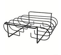 Vertical Rib Holder for Grill Space Saving Steel Design | Non- black coating, effortless flipping, holds 4 racks vertically, steel construction, easy release