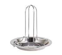 Vertical Roaster Chicken Holder, Vertical Roaster Chicken Holder Folding with Drip Pan for Oven Turkey Grill Stand Rack Non-Stick BBQ Rack Grid Roasted Oven Turkey Stand Grill