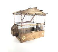 Vertical Roof Wooden Cage Wooden Hand Made Bird Perches