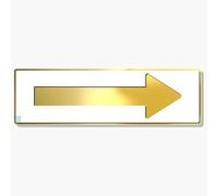Vertical Root Inc DIRECTION SIGN WHITE GOLD Self adhesive Sign 10 inch by 3 inch for Corporate Mall Business Cafe Shop Stores Office Hospital Hotel School