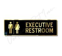 Vertical Root Inc EXECUTIVE RESTROOM SIGN BLACK GOLD Self adhesive Sign 10 inch by 3 inch for Corporate Mall Business Cafe Shop Stores Office Hospital Hotel School