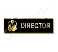 Vertical Root Inc Premium BLACK & GOLDEN Finish Acrylic DIRECTOR DOOR Sign Easy to Mount 3M Self-Adhesive Tape Signage for Hotel Office Corporate Business Resort Society