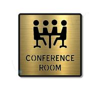 Vertical Root Inc Premium Brush Finish Gold Acrylic Conference Room Sign 5.8 Inch Easy to Mount 3M Self-Adhesive Tape for Business Office Hospital Corporate Hotel Company Factory Bank Commercial
