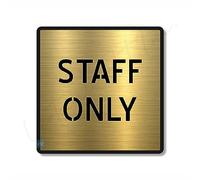 Vertical Root Inc Premium Brush Finish Gold Acrylic Staff ONLY Sign Easy to Mount 3M Double Side Tape 5.8 Inch Signage Self-Adhesive Business Stores Cafe Shop Hospital School Office Hotel