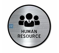 Vertical Root Inc Premium BRUSH STEEL Finish Acrylic HUMAN RESOURCE DOOR Sign Easy to Mount 3M Self-Adhesive Tape Signage for Hotel Office Resort Society Corporate Business Hospital