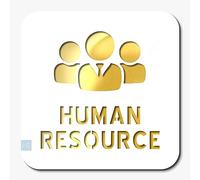 Vertical Root Inc Premium WHITE GOLD Finish Acrylic HUMAN RESOURCE DOOR Sign Easy to Mount Self-Adhesive Tape Signage for Hotel Office Resort Society Corporate Business