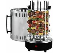 Vertical Rotisserie Kebab Machine Electric Grill with 12 Forks, Smokeless Indoor Barbecue for Kebabs, Skewers, and Roasts