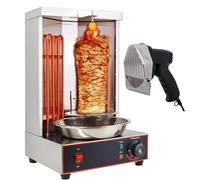 Vertical Shawarma Grill Machine, 13lbs Capacity, Chicken Gyro Cooker Electric Broiler with 2 Heating Tubes, 122-572°F Kebab Rotisserie Oven