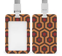 Vertical Shining Overlook Badge Holder with Breakaway Lanyard Heavy-Duty Abs Id Card Protector Waterproof Clear Window for Nurse Teacher Office Worker Detachable for Id Badge Credit Card Transit Pass