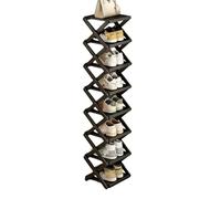 Vertical Shoe Rack, No-Assembly Bamboo Organizer, X-Shaped Narrow Shelf for Closet, Entryway, Small Entryway Storage Shelves, 3 Tier
