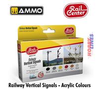 VERTICAL SIGNALS SET acrylic colours Acrylic 6 jar 17mL Rail Center AMMO.R-1033