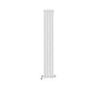 Vertical Single Oval Panel Radiator Matt White 1600 x 240mm Heater with Valve