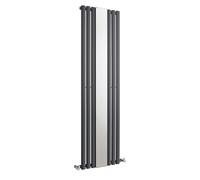Vertical Single Panel Radiator with Mirror - 1800mm x 499mm - 2566 BTU - Anthracite