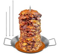 Vertical Skewer, for Grill Stainless Steel Vertical Stand, Brazilian Vertical Spit Stand with 3 Removable Spikes 8in 10in 12in, for Smoker Kamado Grill Oven (Stainless steel)