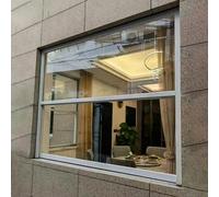 Vertical Sliding Basement Window Flush Mount, White Household Windows Lockable Replacement Window, Up Down Slider Commercial Window for Restaurants(91x78cm/36x31in)