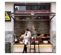 Vertical Sliding Service Window, Flush Mount Foldable Sliding Windows, Aluminum Frame Ventilation Replacement Windows for Flower Coffee Shop((WXH)70x120cm)