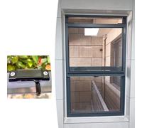 Vertical Sliding Window, Aluminum Frame with Lower Tilt Sash, Flush Mount Design for Shed, Basement, Garage, Mobile Home, House - 12x40 in