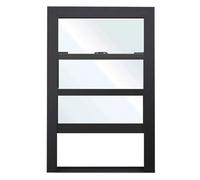 Vertical Sliding Windows, Customizable Aluminum Frame Shed Windows, Basement Greenhouse Restaurant Mobile Home Bathroom Garages Loft Ventilation Replacement Windows(Black)