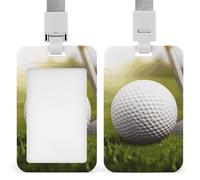 Vertical Sport Golf Ball Badge Holder with Breakaway Lanyard Heavy-Duty Abs Id Card Protector Waterproof Clear Window for Nurse Teacher Office Worker Detachable for Id Badge Credit Card Transit Pass