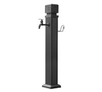 Vertical Square Garden Water Column, Floor Standing Fire Hydrant, with Faucet, Decorative Outdoor Fountain in The Courtyard(17x17x114cm)