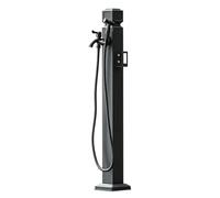 Vertical Square Garden Water Column, Freestanding Black Yard Hydrant, Frost Free Outdoor Faucet Double Outlet Faucet with Spray Gun for Backyard, Farm(D,Height: 95cm/37.4in)