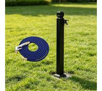 Vertical Square Garden Water Column, Outdoor Faucets Water Column Double Outlet Faucets with Sprinkler, Decorative Water Fountain Yard Hydrant Hose Stand(with Sprinkler,A)
