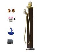 Vertical Square Garden Water Column with 7.5-Meter Spray Gun Vertical Aluminum Alloy Water Column with Faucet Stainless Steel Inner Tube for Courtyards, Gardens, Parks, Schools(H)