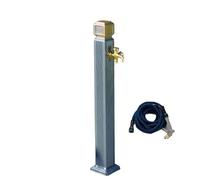 Vertical Square Garden Water Column with Brass Faucet Aluminum Alloy Yard Hydrant Water Column with 15m Spray Gun Weather Resistantt Large Diameter Inlet for Patio Lawn Irrigation Washing(E)