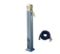Vertical Square Garden Water Column with Brass Faucet Aluminum Alloy Yard Hydrant Water Column with 15m Spray Gun Weather Resistantt Large Diameter Inlet for Patio Lawn Irrigation Washing(A)