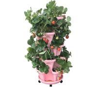 Vertical Stackable Planter for Strawberries, Potatoes, Succulents & Flowers, 6 Levels with Removable Wheels, Space-Saving Garden Tower for Home and Outdoor Use