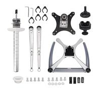 Vertical Stacking Dual Monitor Arm Adjustable Aluminum Alloy Desk Mount Stand for Laptop and Monitor Silver 32 Inch Screen