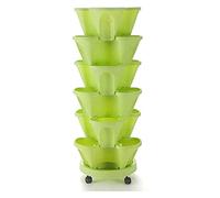 Vertical Stacking Garden Planter Tower Multi-Layer Outdoor Plant Pots for Strawberries Vegetables Herbs - Space-Saving Smart Flower Pots by Green-Threepetals
