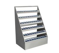 Vertical Stainless Steel Water Bottle Rack - Standing Cup Holder for Kitchen, Restaurant Organization