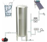 Vertical Stainless Steel Water Pressure Tank, Fully Automatic Water Supply System with Mounting Fittings, Floor-Standing Booster Tank for Garden Watering