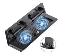 Vertical Stand for PS4 Pro with Cooling Fan Controller Charging Station Compatible with Playstation 4 Pro Charger for DualShock 4 Controllers