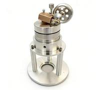 Vertical Steam Engine Model Single Cylinder Metal External Combustion Motor Mechanical Desk Display Finished Vintage Industrial Ornament for Adults Collector Office Decor