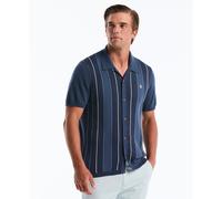 Vertical Stripe Sweater Polo In Sargasso Sea