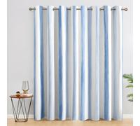 Vertical Striped Curtains Blackout, 66x90 Inch 2 Panels - Blue White Strip Pattern Black Out Curtains, Home Decor, 90 Drop Eyelet Window Drapes for Bedroom, Living Room ZA230