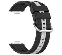 Vertical Stripes Double Tone Silicone Replacement Band Suitable For Watch Fit 3/4 Sport Watches Adjustable Wrist Straps Silicone Watch Straps