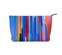 Vertical Stroke Pattern Large Capacity Corduroy Cosmetic Bag, Fashionable Waterproof toiletries Storage Bag