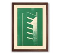 Vertical Structure Art Deco Framed Wall Art Print A1 (84.1×59.4cm) Walnut, Wall Decor for Living Room, Bedroom, Office & Home, Ready to Hang, Art Gift
