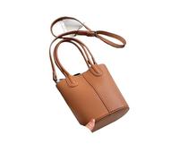 Vertical Style Shoulder Bucket Bag Set For Women Pure Color Crossbody Summer Handbag Luxury(Brown)