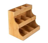 Vertical Tea Bag Organizer Wood Box Storage Box Teabags Holder Tabletop Chests for Tea Storage Tea Bag Organiser for Tea Bag Coffee Capsules Sugar Packets Storage for Home Kitchen Office Café