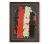 Vertical Tensions Abstract Framed Wall Art Print A2 (59.4×42cm) Walnut, Wall Decor for Living Room, Bedroom, Office & Home, Ready to Hang, Art Gift